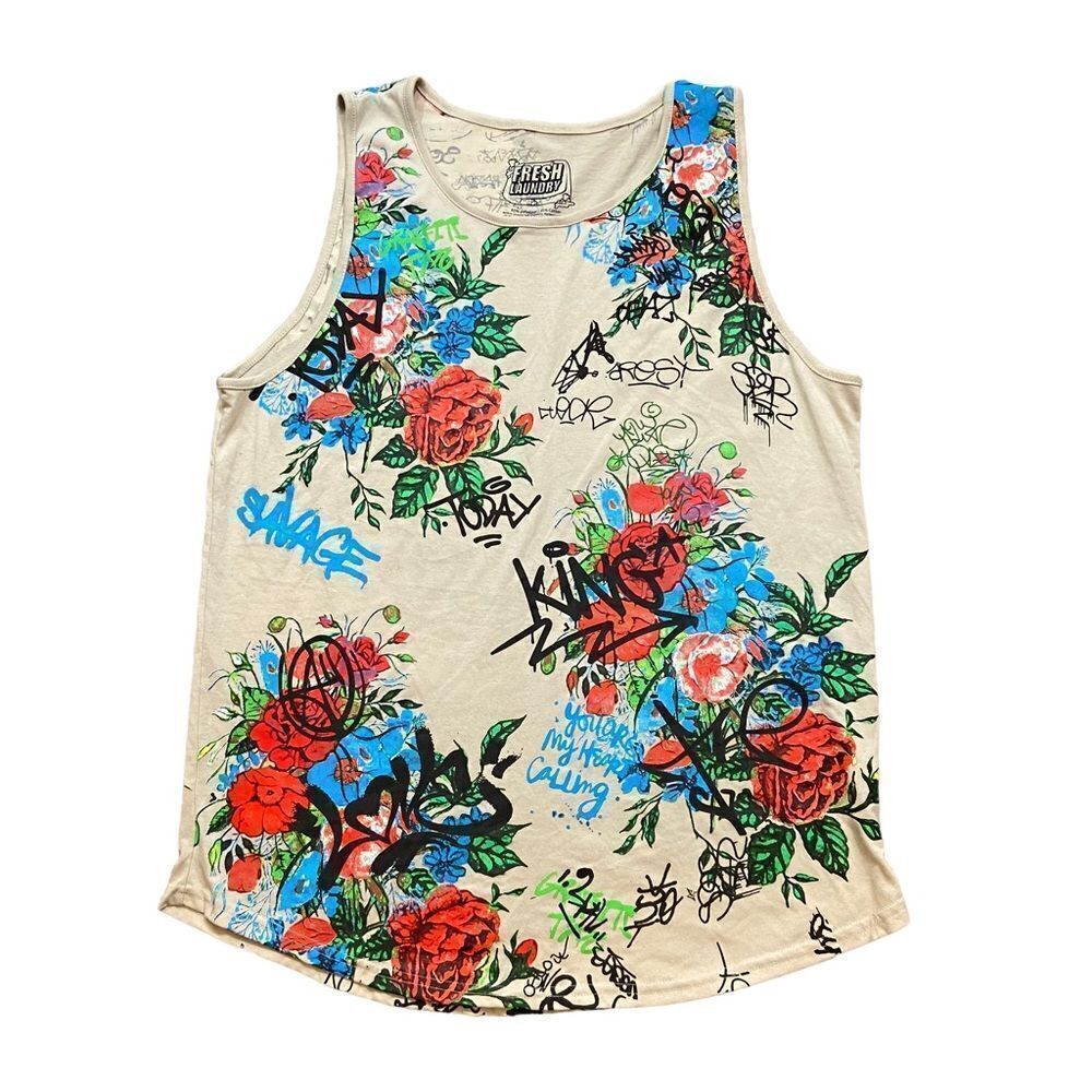 Ladies Fresh Laundry Brand Street‎ Art Graphic Sleeveless T-Shirt Dress Size XL